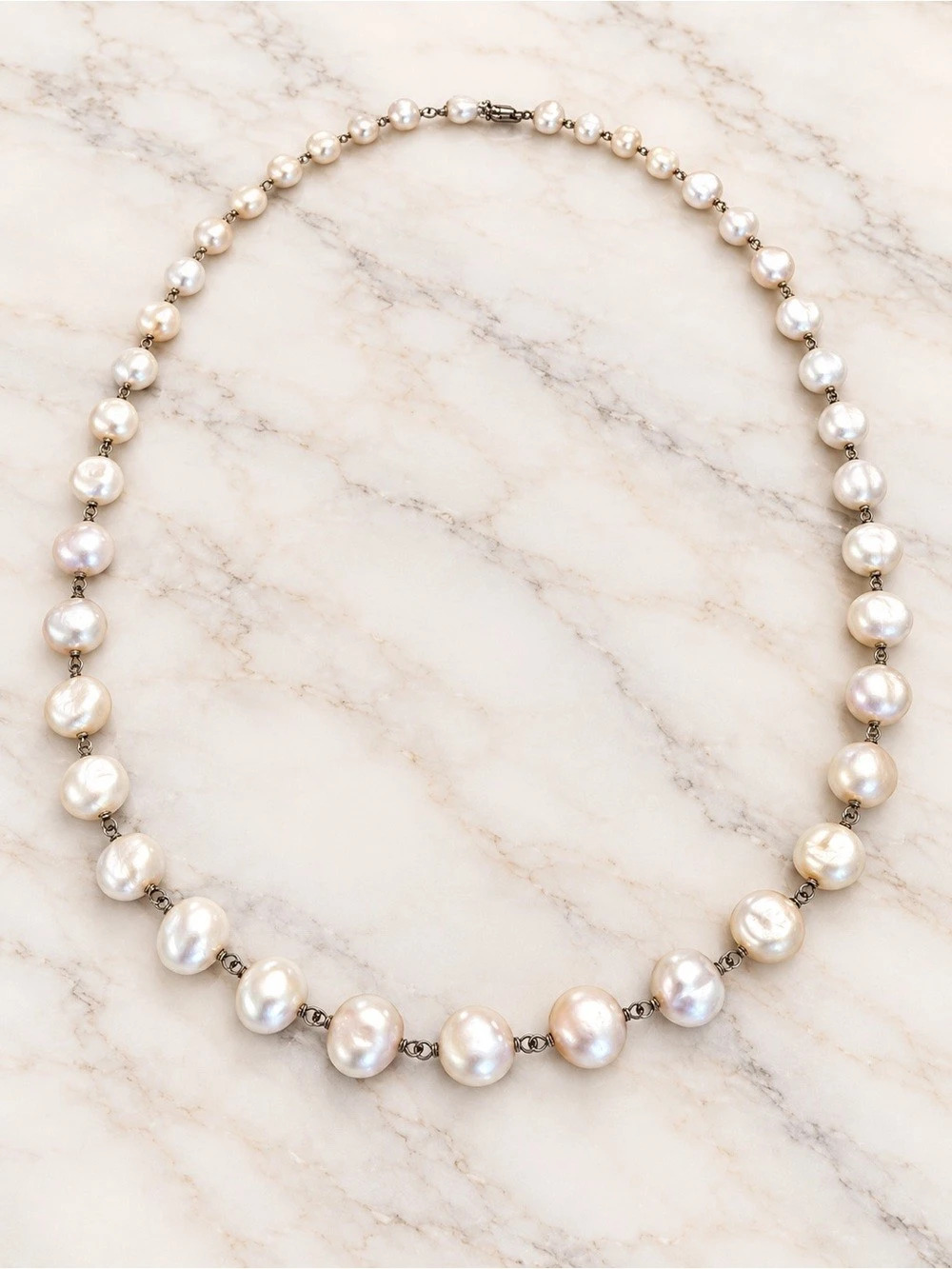 Silpada Pearl Sterling Silver Necklace 9 mm Freshwater Long 32" Like New